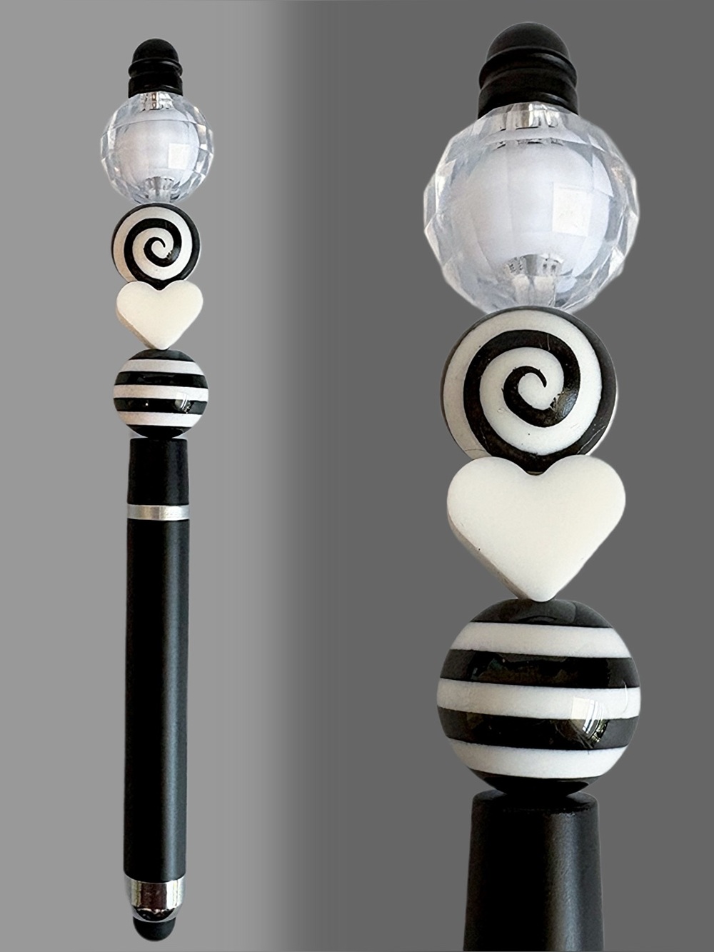 Black + White Custom Stylus and Pen